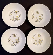 Marcrest Dixie Dogwood Soup/Cereal Bowl LOT MCM Yellow Flowers Black Branches