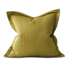 Olive and Rust Pinstriped Euro Sham Cover 26"x26"