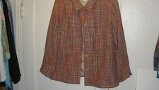 Coldwater Creek Multi Color Woven Silk Lined Jacket/Blazer-Large-EUC