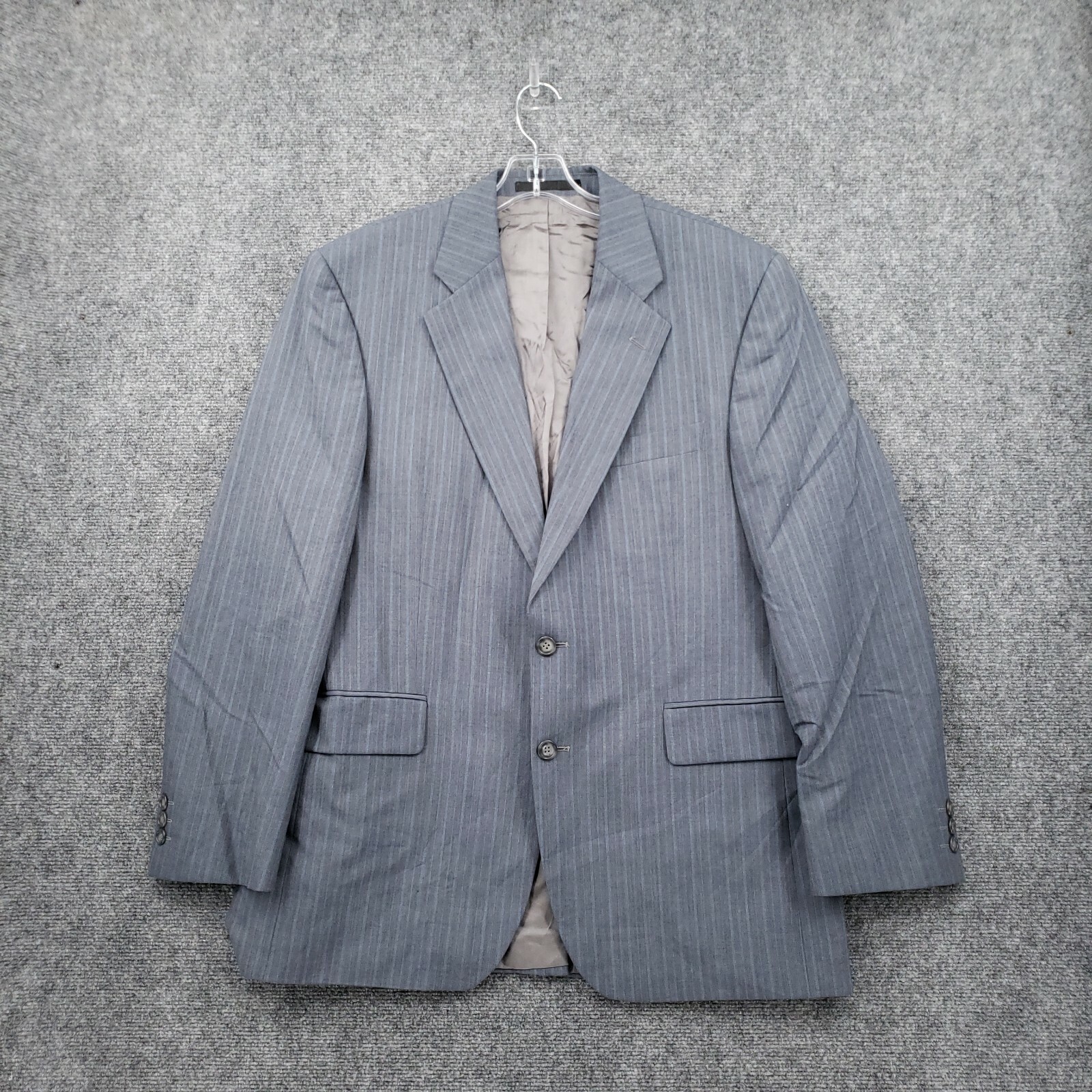 Alexandre London Blazer Uomo 44 Cappotto Grigio Savile Fila Righe Monopetto Lana