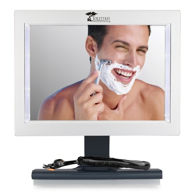 Fogless Shower Shaving Mirror W/ LED Light - Anti fog-Storage Shelf
