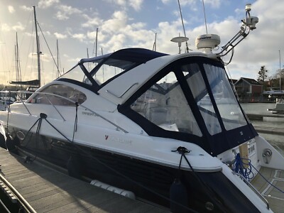 FAIRLINE TARGA 34 BOAT COVER *NEW*. EASY FIT. ARMADA NAVY PU ACRYLIC CANVAS