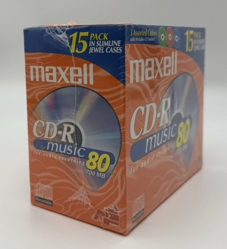 Maxell CD-R 15er Pack Musik Disc 3 Farben Slim Jewel Cases 80 Min ~ versiegelt - Bild 4 von 6
