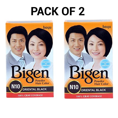 2X Bigen Powder Hair Color, Black Brown (N10) 6 g carry out a stylish look