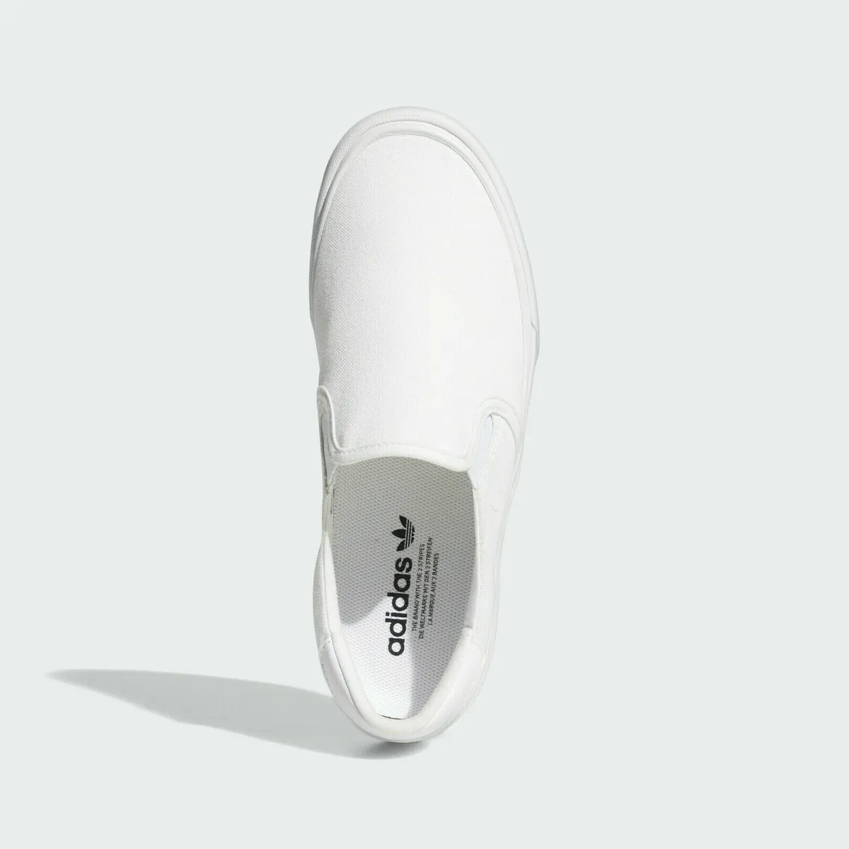 Adidas Men&#039;s Originals Court Rallye Slip On Triple White Shoes (FY4550) eBay