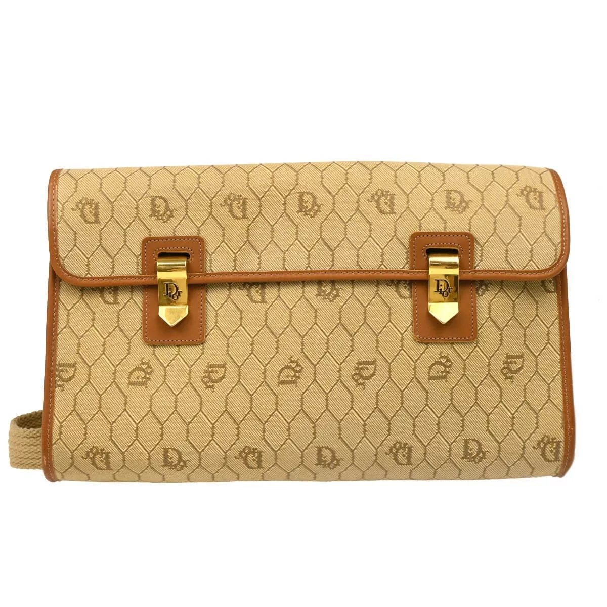 Sac à bandoulière Christian Dior beige nid d'abeille 115601