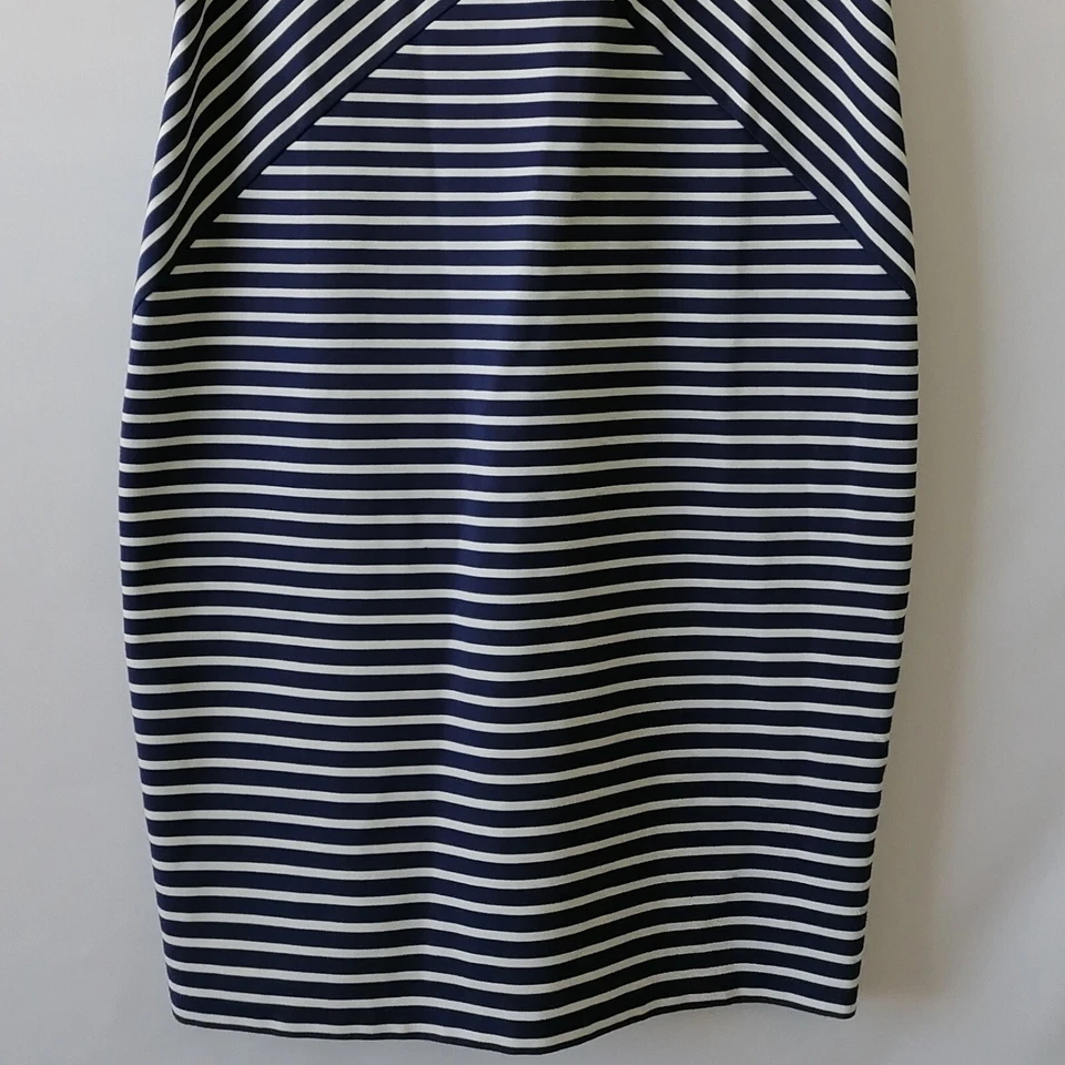 Jessica Simpson Womens Navy Blue & Whiter Maternity Striped Sheath Dress Size M - Image 4 of 4
