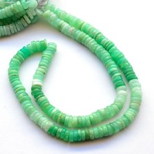 Natural Chrysoprase Rondel Heishi Beads, Gemstone Loose Beads, 5-6mm 16"