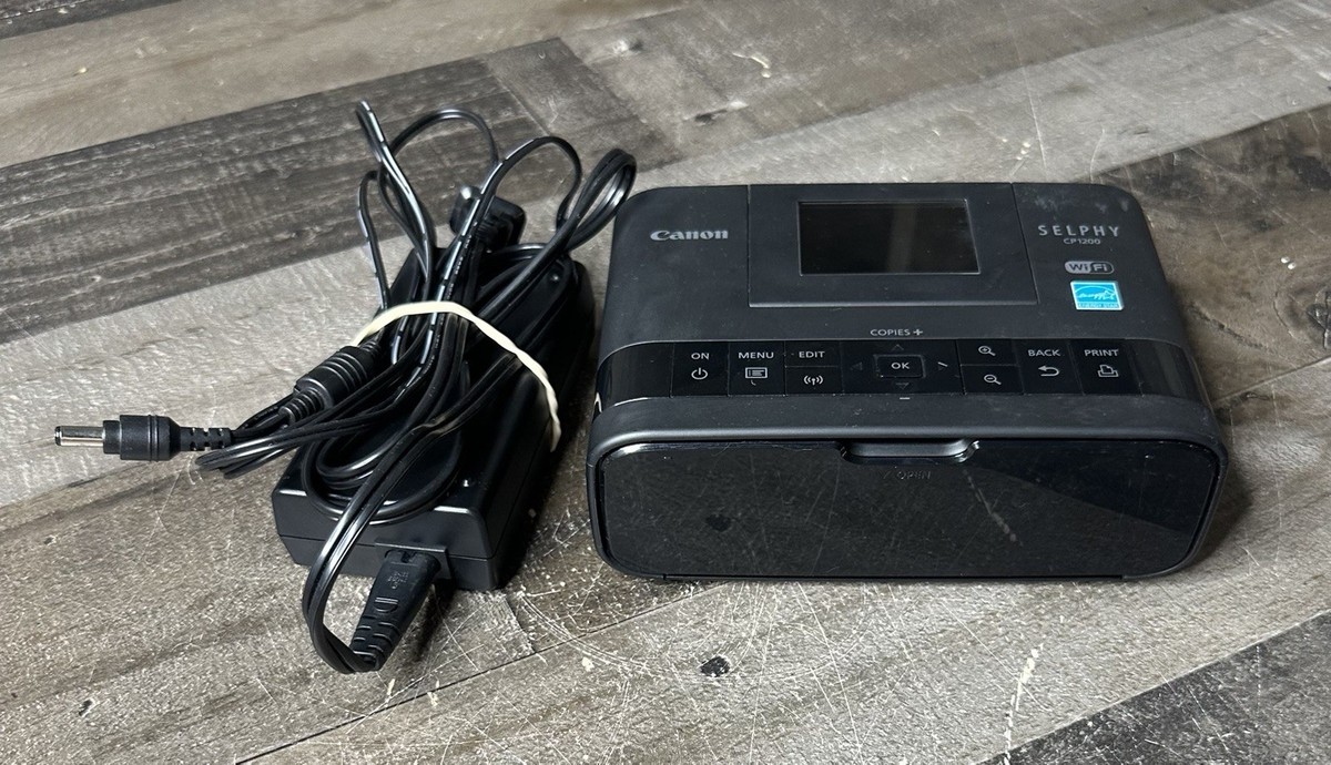 Canon SELPHY CP1200 Compact Photo Printer Battery Bundle (Black