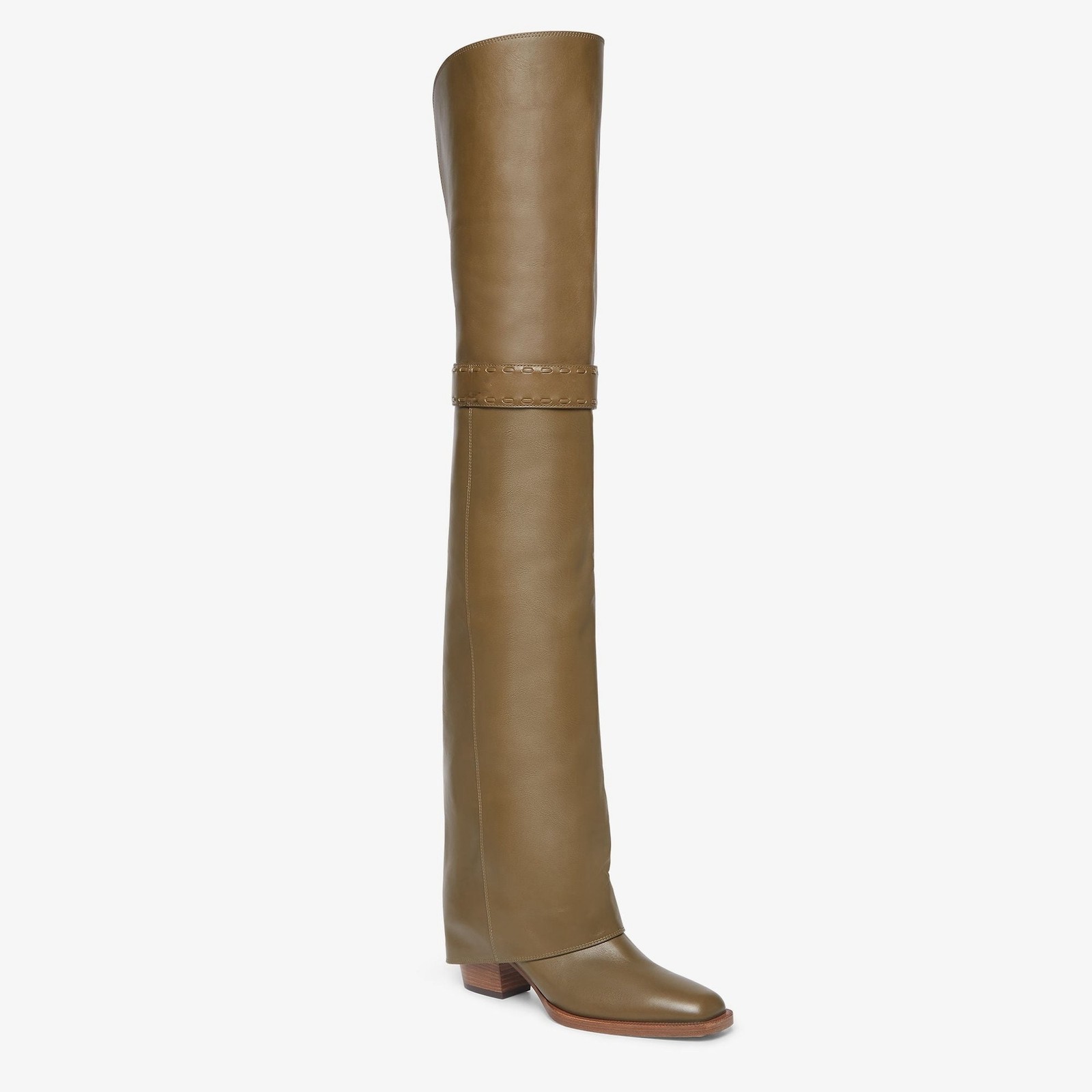 Winter Women High-heel Over Knee Boots Square Toe Straight Retro Knight Boots Sz