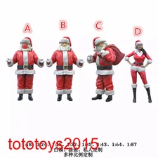 1/64 1/87 1/43 1/24 1/18 Santa Claus girl Scene Minatures Figures Doll Model Toy