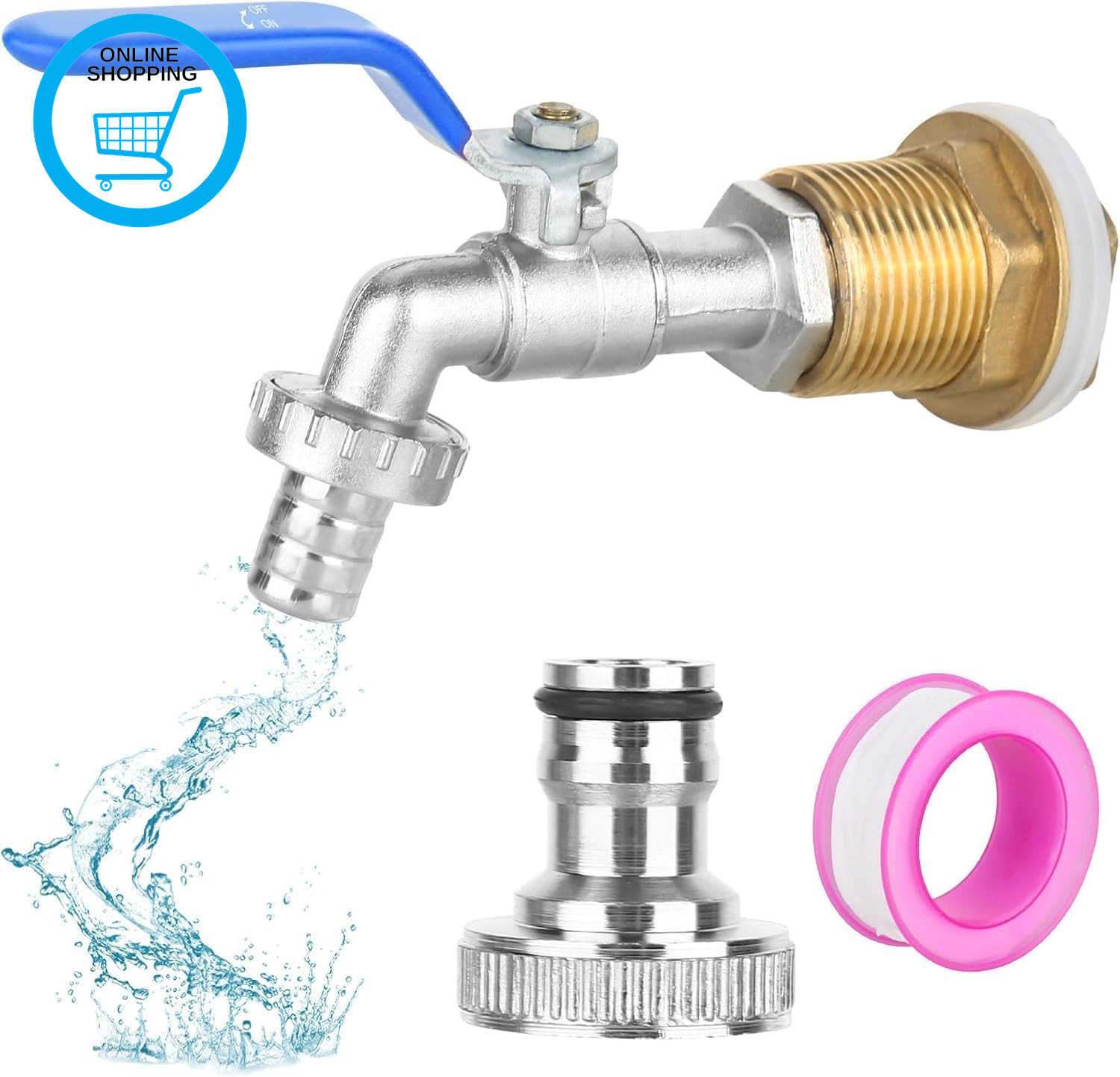 Water Butt/Rain Barrel Outlet 3/4 Inch Hole Adaptor/Connector 3/4 Inch IBC Water
