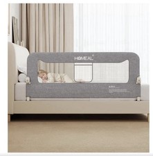 HOMEAL 47in Foldable Toddler Bed Rails with U-Shape Base