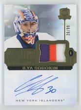 2022-23 UD The Cup Signature Materials Patch Ilya Sorokin Auto 20/99