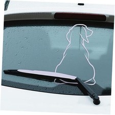 Funny Dog Moving Tail Waving Wiper Decal, Cute Cartoon Puppy Wiper Vinyl White