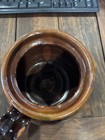 Vintage New England Redware Porringer W/ Glazed Manganese Brushwork — photo 4