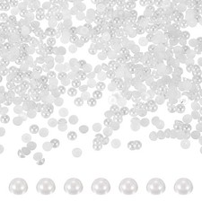 5000 Pcs 4mm White Half Round Pearls Beads for Crafting