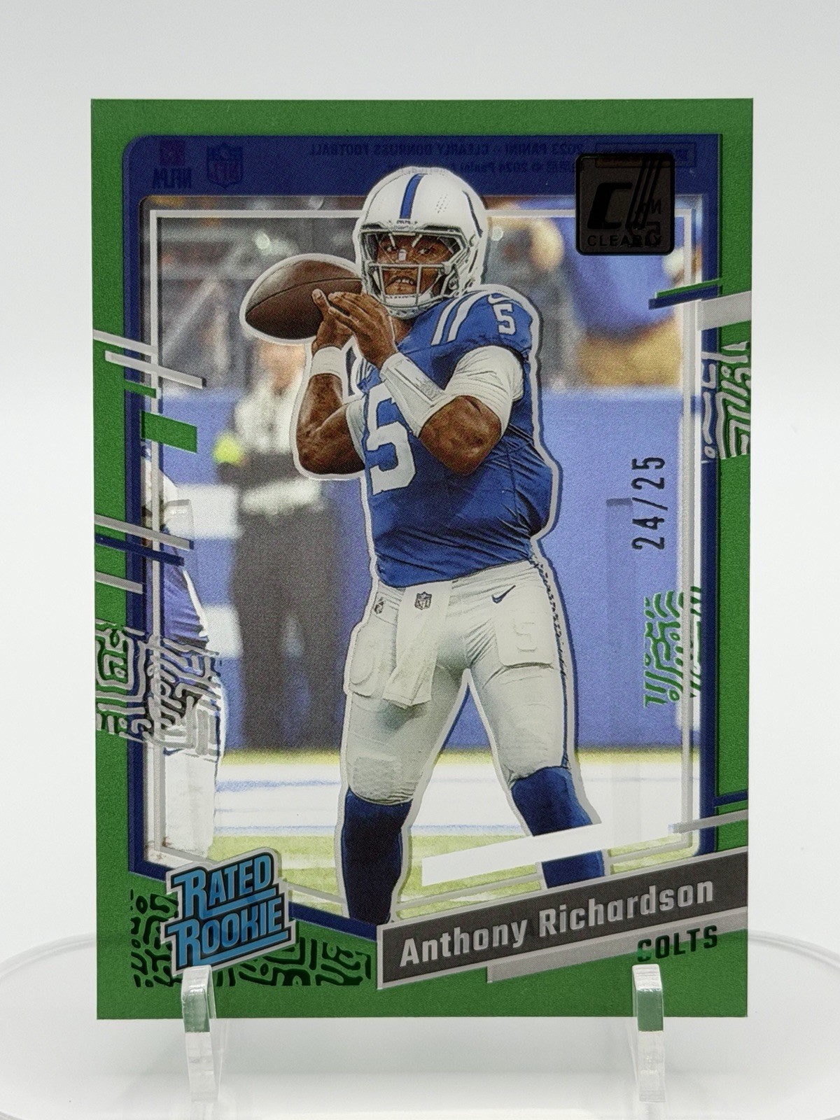 2023 Panini Clearly Donruss Anthony Richardson Colts #52 Green /25 Rookie