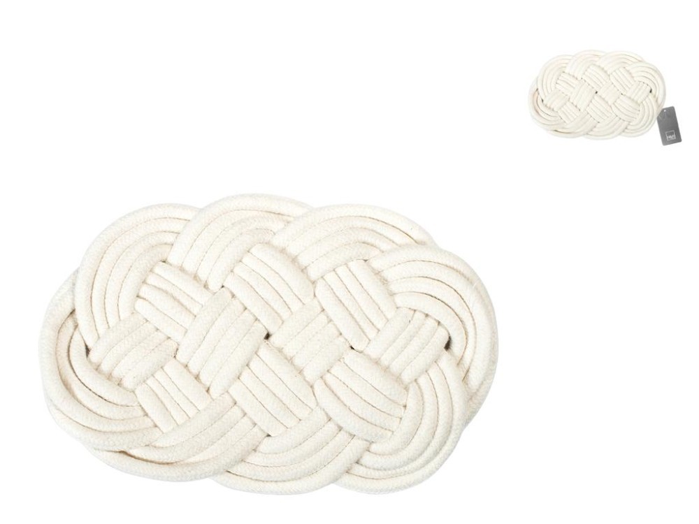 White Cotton Trivet 27X17 Cm H&H