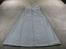 Universal Thread Dress Womens 10 Blue Denim Halter Cutout Back Knee Sundress