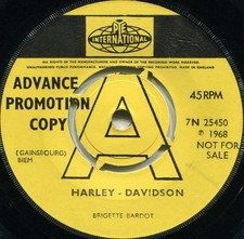 BRIGITTE BARDOT*HARLEY DAVIDSON*PYE INT*DEMO*MINT-*LISTEN