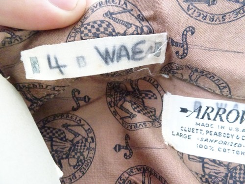Vintage 1950s ARROW John de Warenne Earl of Surry Button Up Shirt Made in USA Lg - Bild 3 von 6