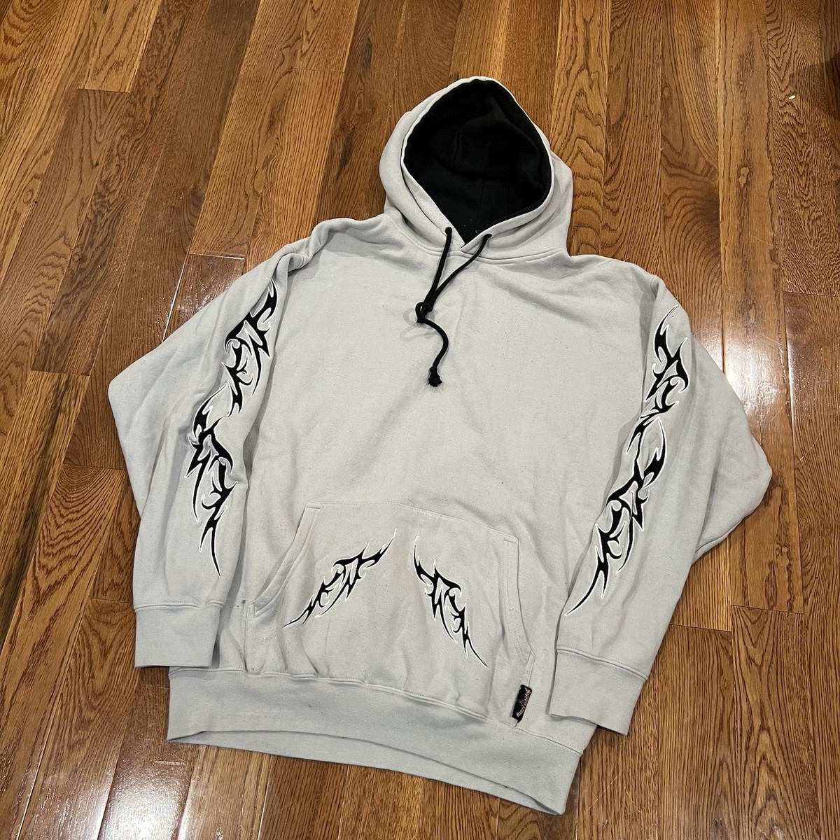 Sapphire Lounge Embroidered Skater Hoodie Vintage Y2K Cyber Goth