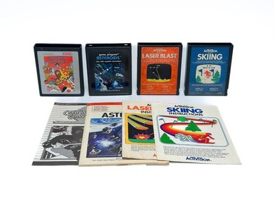 atari 2600 games lot 1 (Crystal Castles, Asteroids, Laser Blast, Skiing) MANUALS