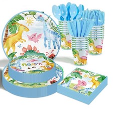 Dinosaur Birthday Party Supplies - 175PCS Dinosaur Themes Party Tableware Set...