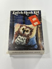 NWT Vintage Sew Simple Latch Hook Kit Owl Pillow Made in USA 1970s Craft Kit