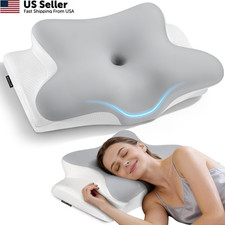 Cooling Memory Foam Cervical Neck Pillow Ergonomic Orthopedic Contour Bed New