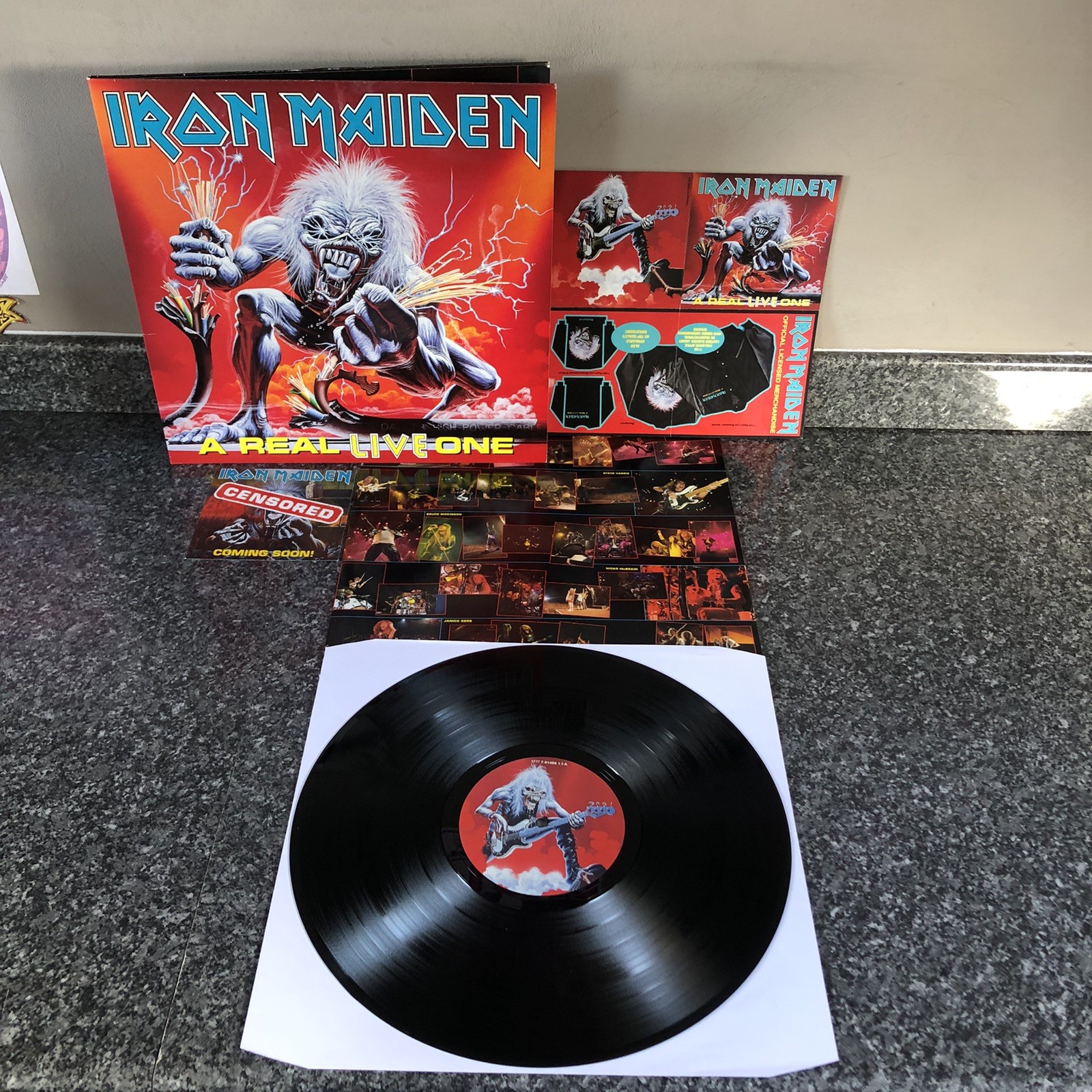 RARE LP VINYL IRON MAIDEN ALBUM A REAL LIVE ONE EMD 1042 UK 1ST PRESS NM-/EX+