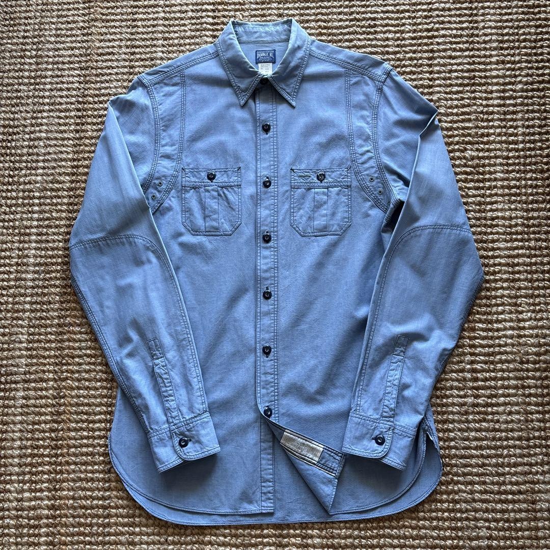 Double RL RRL Solid Chambray Long Sleeve Work Shi… - image 11