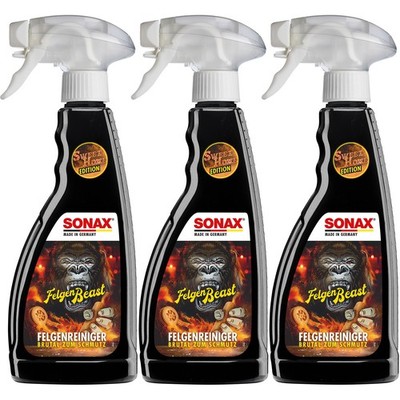 Sonax Felgenreiniger FelgenBeast 3x 500ml mit Schmutzindikator Limited Edition