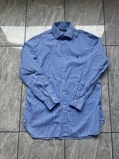 Polo Ralph Lauren Men BlueWhite Stripe 100 Cotton LongSleeve ButtonUp Shirt 15.5