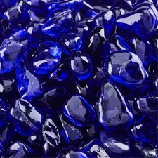 10 Lbs. Deep Sea Blue Fire Glass Dots for Indoor and Outdoor Fire Pits or Firepl