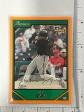 2007 Bowman serial #d /250 rookie card Fred Lewis #214 RC Orange border Giants. rookie card picture