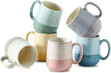 Coffee Mugs, 15Oz Porcelain Mugs Set of 6, Gradient Reactive Glaze | Ceramic Mug