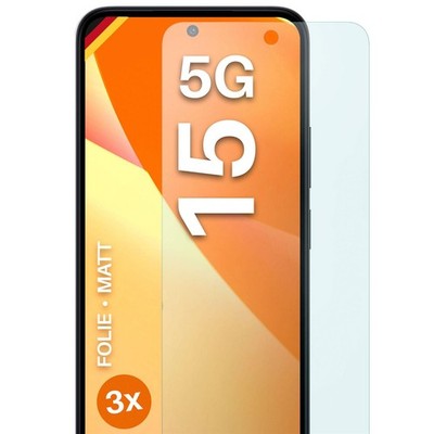 3x Schutzfolie Matt für Xiaomi Redmi 15 5G Displayschutz Handyfolie Anti Reflex