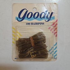 VTG 1989 GOODY Hairpins, 100 Ball Tipped, Brown, 2 Sizes NOS NEW Original Pack
