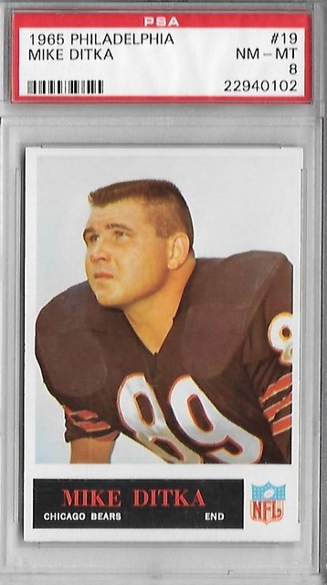 1965 Philadelphia Mike Ditka #19 PSA 8 NM-MT Bears HOF