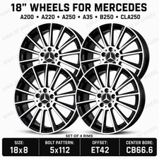 18 Wheels For Mercedes A200 A220 A250 A35 B250 Cla250 18x8 42 Rims Set 4