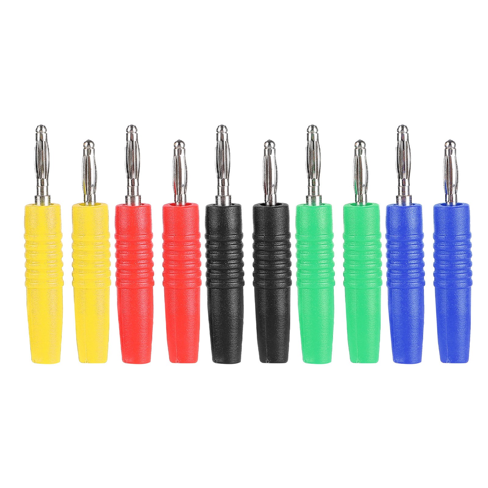 10Pcs U49 2mm Banana Plug Wire Banana Jack For Electrical Testing Red Black