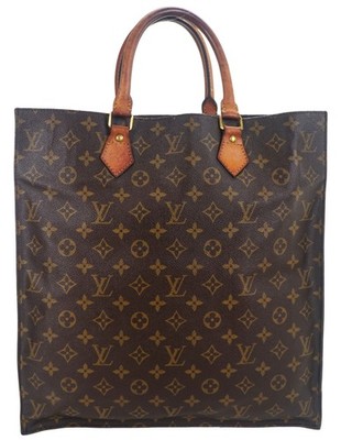 Authentic LOUIS VUITTON Sac Plat LV Monogram Leather Shopper Tote Bag France