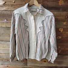 Vintage 80's Women s Wrangler Western Shirt Long Sleeve Striped