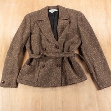 ANNE KLEIN II belted blazer suit jacket 4 tag vtg 90s y2k prep office business
