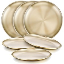 Sturdy Stainless Steel Toddler Plates, 6 Count