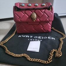 Kurt Geiger Small Kensington Handbag, In Red Leather With Eye Decal Handle