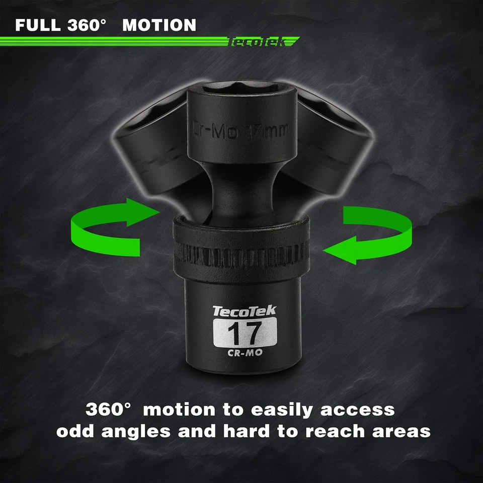 19 PCS 1/2" Drive Shallow Universal Impact Socket Set, Swivel Socket Set, Met... - Image 4 of 4