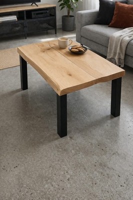 Solid Oak Tabletop 100x50 cm   Live Edge Wood Slab   Coffee Table Top   Handmade